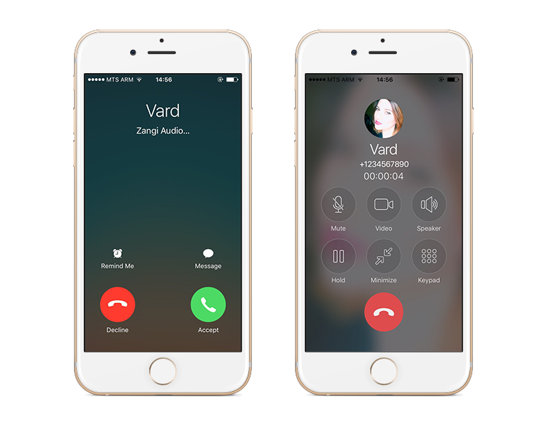 Zangi iOS 10 incoming call, regular calling feature, zangi private messenger