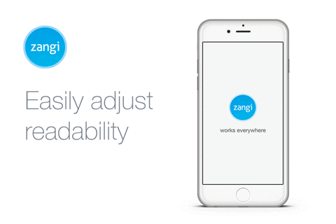 easily adjust readability, zangi messenger