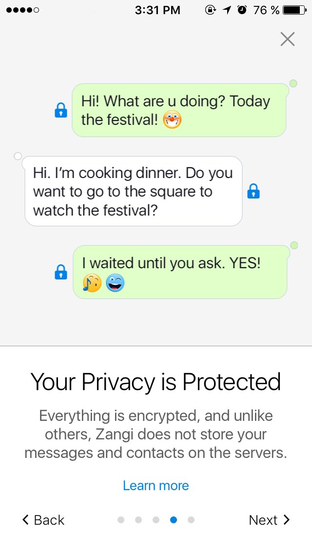 Zangi secure chat apps