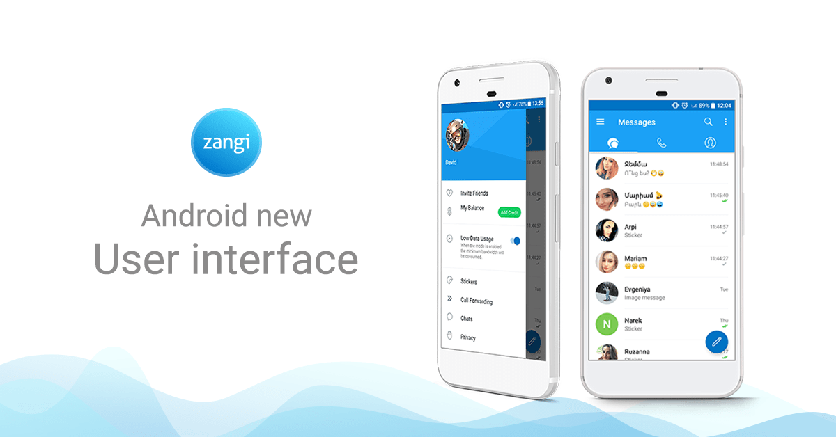 adding credit, zangi messenger update