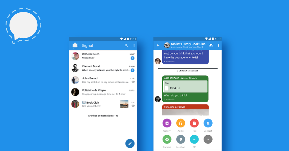 messaging apps for android, signal messenger