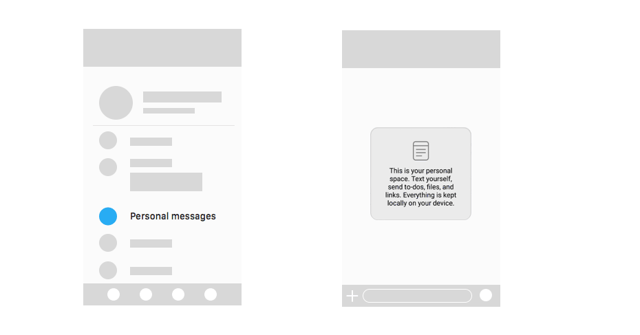 messaging app ux design personal messenges