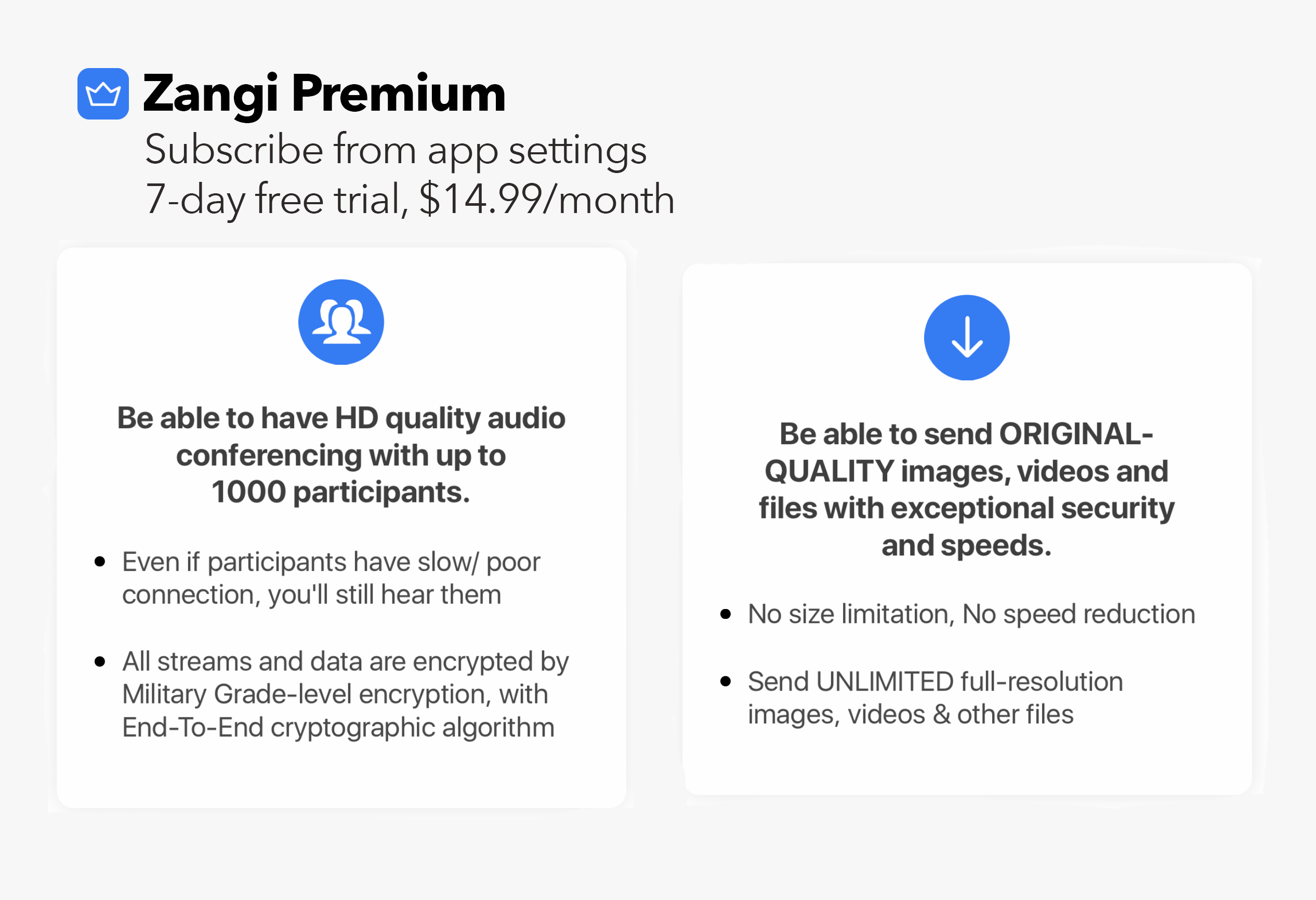 Zangi premium subscription 